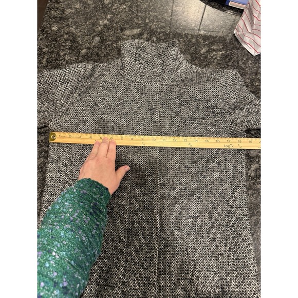 J Crew Tweed Coat Women Size 0 Black White Long Wool Blend Walker Pea - Picture 9 of 13